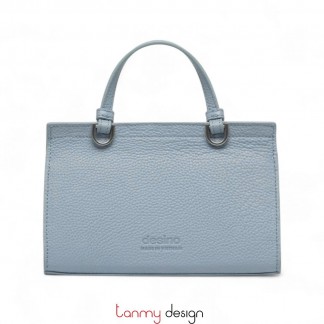 Blue leather Triangle Box bag 